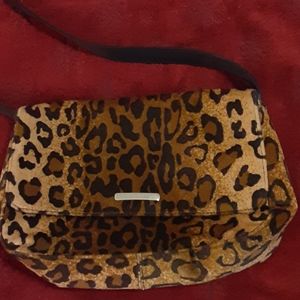 Faux Leopard Print Shoulder Bag